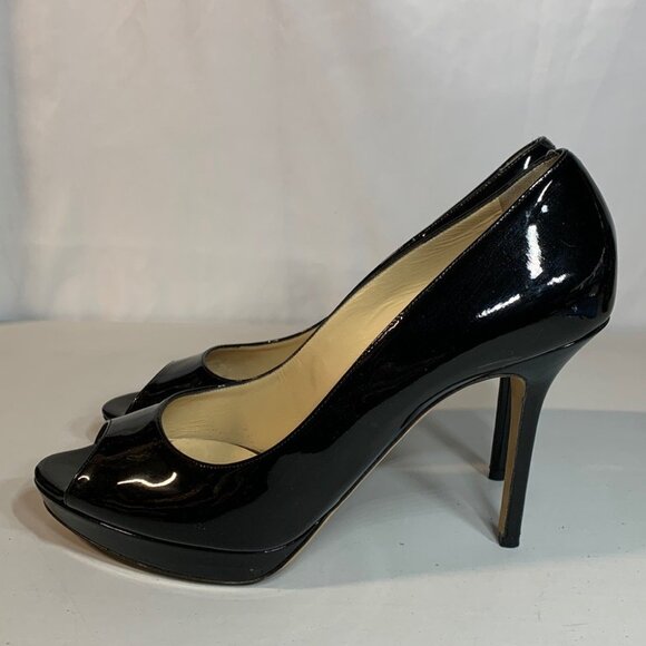 Jimmy Choo Pumps Black Patent Leather Pointed Toe Heels - Picture 7 of 14